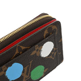 LOUIS VUITTON ルイヴィトン モノグラムペインティッドドット ポルトフォイユルー 草間彌生コラボ ブラウン/マルチカラー M81981 レディース モノグラムキャンバス 二つ折り財布 Aランク 中古 銀蔵