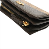 GUCCI グッチ コンパクトウォレット ダブルG ベージュ/エボニー/グレー 772738 レディース GGスプリームキャンバス レザー 二つ折り財布 Aランク 中古 銀蔵