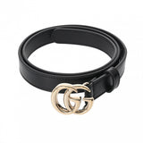 GUCCI グッチ ダブルG スリムベルト サイズ75 ブラック 409417 メンズ レザー ベルト Aランク 中古 銀蔵