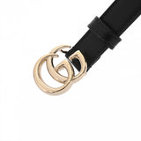 GUCCI グッチ ダブルG スリムベルト サイズ75 ブラック 409417 メンズ レザー ベルト Aランク 中古 銀蔵