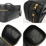 CHANEL シャネル 横型バニティ ビコローレ ブラック A01618 レディース ラムスキン バニティバッグ ABランク 中古 銀蔵