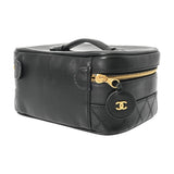 CHANEL シャネル 横型バニティ ビコローレ ブラック A01618 レディース ラムスキン バニティバッグ ABランク 中古 銀蔵