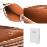 CELINE セリーヌ ジップ付き カードホルダー タン 10K583EMJ.04LU レディース ラムスキン コインケース Aランク 中古 銀蔵