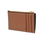 CELINE セリーヌ ジップ付き カードホルダー タン 10K583EMJ.04LU レディース ラムスキン コインケース Aランク 中古 銀蔵