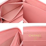 CHANEL シャネル ボーイシャネル ロングジップウォレット ピンク A80288 レディース ラムスキン 長財布 Aランク 中古 銀蔵