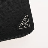 PRADA プラダ ラウンドジップウォレット ブラック 2ML188 ユニセックス サフィアーノレザー 二つ折り財布 ABランク 中古 銀蔵