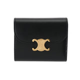 CELINE セリーヌ スモールフラップウォレット ブラック レディース カーフ 三つ折り財布 ABランク 中古 銀蔵