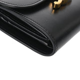 CELINE セリーヌ スモールフラップウォレット ブラック レディース カーフ 三つ折り財布 ABランク 中古 銀蔵