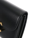 CELINE セリーヌ スモールフラップウォレット ブラック レディース カーフ 三つ折り財布 ABランク 中古 銀蔵