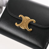 CELINE セリーヌ スモールフラップウォレット ブラック レディース カーフ 三つ折り財布 ABランク 中古 銀蔵