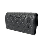 CHANEL シャネル マトラッセ クラシックロングフラップ ウォレット ブラック AP0241 レディース ラムスキン 長財布 Aランク 中古 銀蔵
