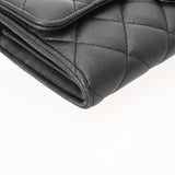 CHANEL シャネル マトラッセ クラシックロングフラップ ウォレット ブラック AP0241 レディース ラムスキン 長財布 Aランク 中古 銀蔵