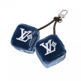 LOUIS VUITTON ルイヴィトン モノグラム バッグチャーム LVサークル　ラッキーダイス ブルー M03106 ユニセックス モノグラムキャンバス ベルベット キーホルダー 未使用 銀蔵