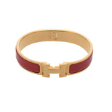 HERMES エルメス クリックH レッド ゴールド金具 レディース ブレスレット ABランク 中古 銀蔵