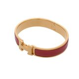 HERMES エルメス クリックH レッド ゴールド金具 レディース ブレスレット ABランク 中古 銀蔵
