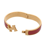 HERMES エルメス クリックH レッド ゴールド金具 レディース ブレスレット ABランク 中古 銀蔵