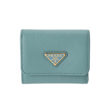 PRADA プラダ 財布 アクア 1MH043 ユニセックス サフィアーノレザー 二つ折り財布 Aランク 中古 銀蔵