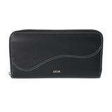 CHRISTIAN DIOR クリスチャンディオール Saddle ロングジップウォレット ブラック 2ADBC315YKK_HOON メンズ キャビアスキン 長財布 Aランク 中古 銀蔵