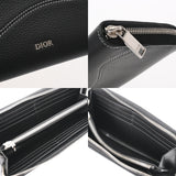 CHRISTIAN DIOR クリスチャンディオール Saddle ロングジップウォレット ブラック 2ADBC315YKK_HOON メンズ キャビアスキン 長財布 Aランク 中古 銀蔵