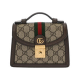 GUCCI グッチ オフディア ミニトップ ハンドルバッグ 2WAY ベージュ/エボニー/ブラウン 696180 レディース GGスプリームキャンバス/レザー ハンドバッグ Aランク 中古 銀蔵