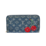LOUIS VUITTON ルイヴィトン モノグラムチェリーデニム ジッピーウォレット 村上隆コラボ ブルー M23161 ユニセックス デニム 長財布 未使用 銀蔵