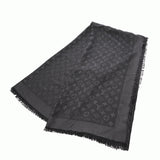 LOUIS VUITTON ルイヴィトン ショールモノグラム アントラシット グレー M74752 レディース シルク60％/ウール40％ ショール ABランク 中古 銀蔵