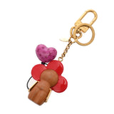 LOUIS VUITTON ルイヴィトン ヴィヴィエンヌ ハート 風船 ブラウン/レッド/ピンクパープル系 M80249 レディース メタル/ウッド/エナメル キーホルダー ABランク 中古 銀蔵