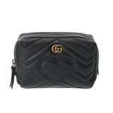 GUCCI グッチ GGマーモント コスメポーチ ブラック 476165 ユニセックス レザー ポーチ Aランク 中古 銀蔵