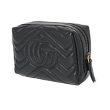 GUCCI グッチ GGマーモント コスメポーチ ブラック 476165 ユニセックス レザー ポーチ Aランク 中古 銀蔵