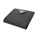 PRADA プラダ コンパクトウォレット ブラック 2ML049 ユニセックス サフィアーノレザー 二つ折り財布 Aランク 中古 銀蔵