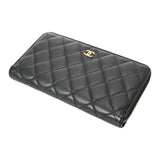 CHANEL シャネル マトラッセ クラシック ロングジップウォレット ブラック AP0242 レディース キャビアスキン 長財布 ABランク 中古 銀蔵