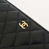 CHANEL シャネル マトラッセ クラシック ロングジップウォレット ブラック AP0242 レディース キャビアスキン 長財布 ABランク 中古 銀蔵