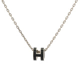 HERMES エルメス ポップアッシュ ネックレス ブラック/シルバー レディース エナメル/パラジウム ネックレス Aランク 中古 銀蔵