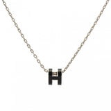 HERMES エルメス ポップアッシュ ネックレス ブラック/シルバー レディース エナメル/パラジウム ネックレス Aランク 中古 銀蔵