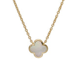 VAN CLEEF & ARPELS ヴァンクリーフ＆アーペル ピュアアルハンブラ ホワイトシェル レディース K18イエローゴールド YG ネックレス Aランク 中古 銀蔵