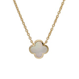 VAN CLEEF & ARPELS ヴァンクリーフ＆アーペル ピュアアルハンブラ ホワイトシェル レディース K18イエローゴールド YG ネックレス Aランク 中古 銀蔵