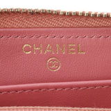 CHANEL シャネル マトラッセ ラウンドファスナー財布 ピンク ゴールド金具 レディース キャビアスキン 長財布 Bランク 中古 銀蔵