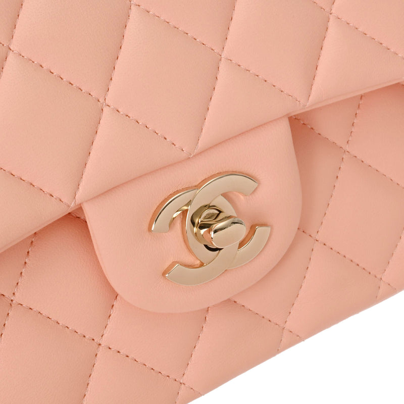 CHANEL シャネル マトラッセ Wフラップ チェーンショルダー ピンク レディース ラムスキン ショルダーバッグ Aランク 中古 銀蔵