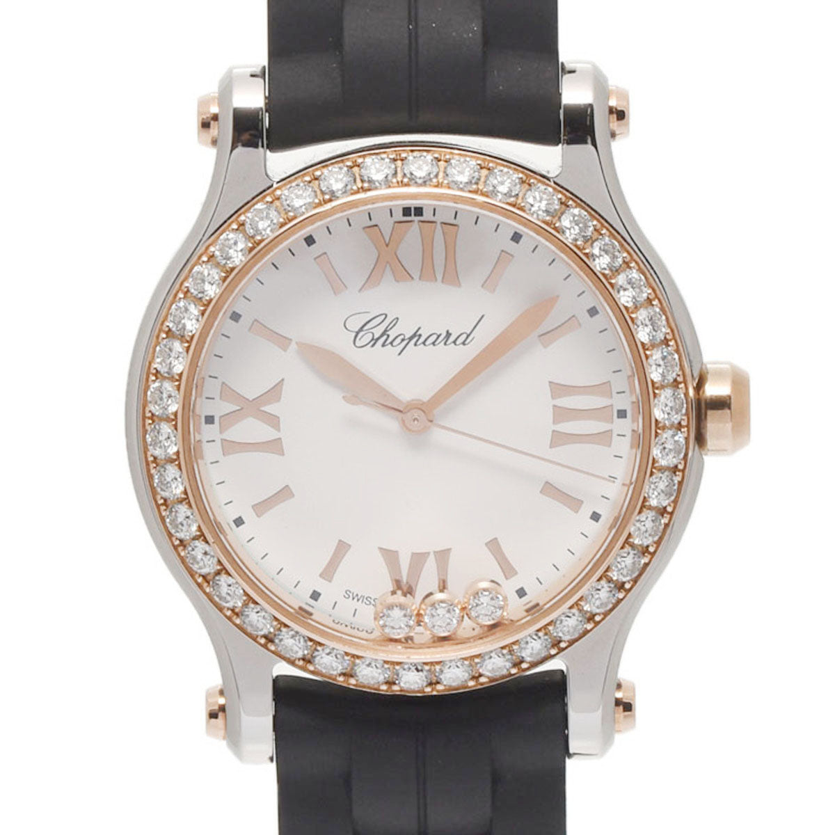 ショパール ハッピースポーツ ダイヤベゼル 3Pダイヤ レディース