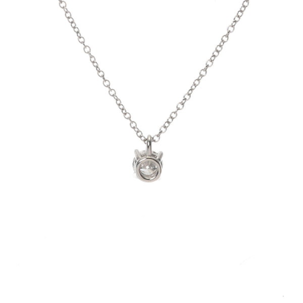 TIFFANY&Co. ティファニー ソリティア ネックレス ダイヤ0.35ct D-SI1-3EX レディース Pt950プラチナ ネックレス Aランク 中古 銀蔵