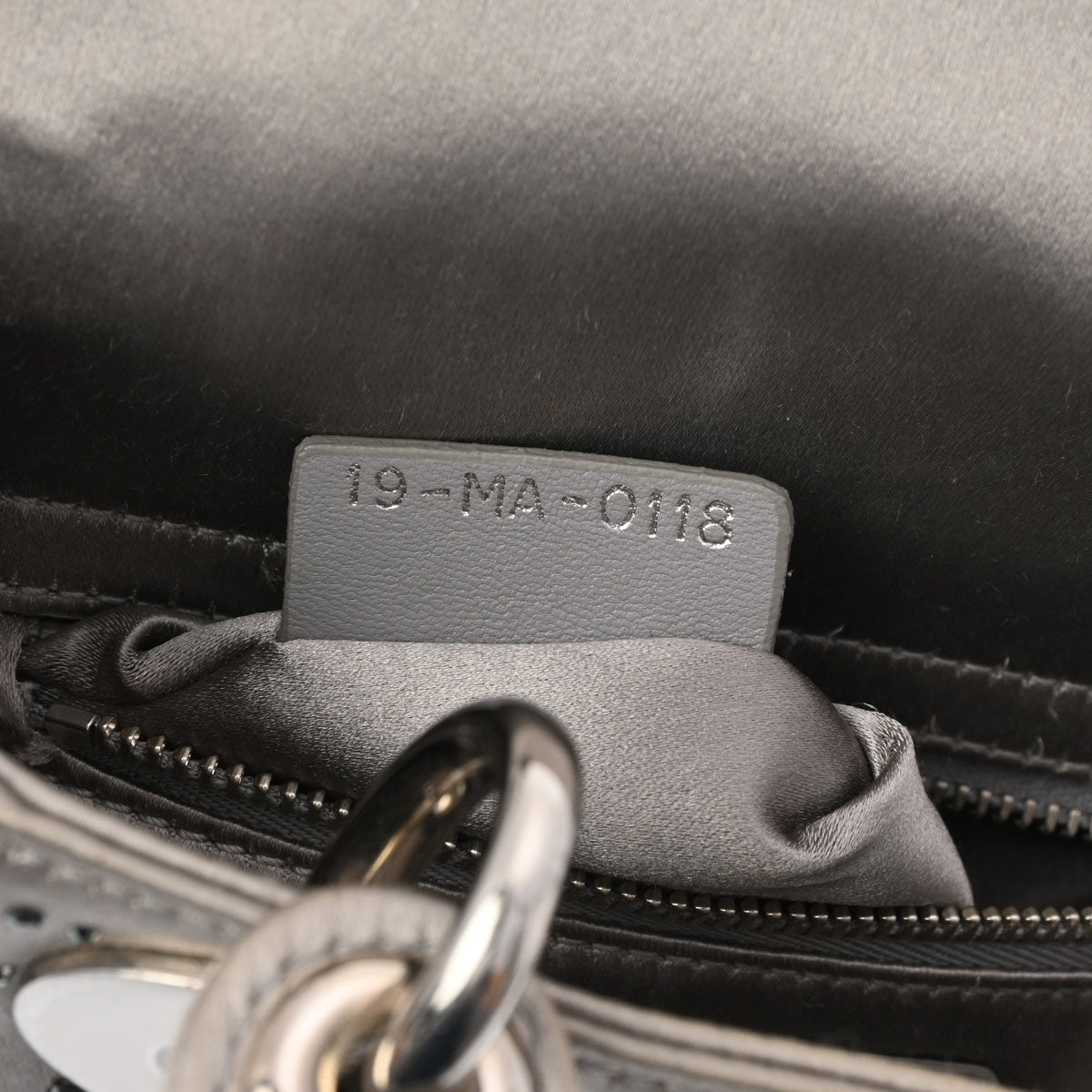 ☆Dior クリスチャンディオール リスパール サテン ハンドバッグ クリスチャンディオールレディディオール ミニ 2WAY グレー レディース