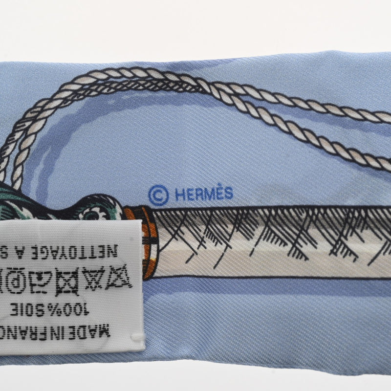 HERMES エルメス ツイリー Caval Cades ブルー - レディース シルク100％ スカーフ 未使用 銀蔵