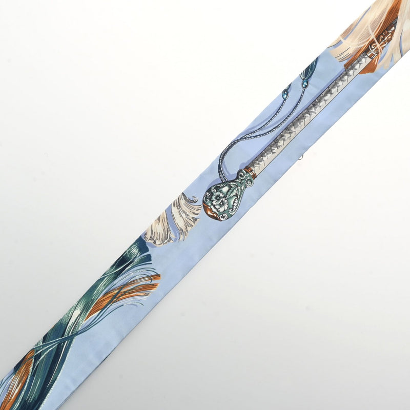 HERMES エルメス ツイリー Caval Cades ブルー - レディース シルク100％ スカーフ 未使用 銀蔵