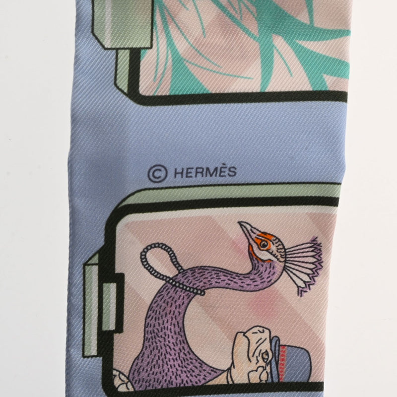 HERMES エルメス ツイリー Hermes Story ブルーペール/ローズ - レディース シルク100％ スカーフ 未使用 銀蔵