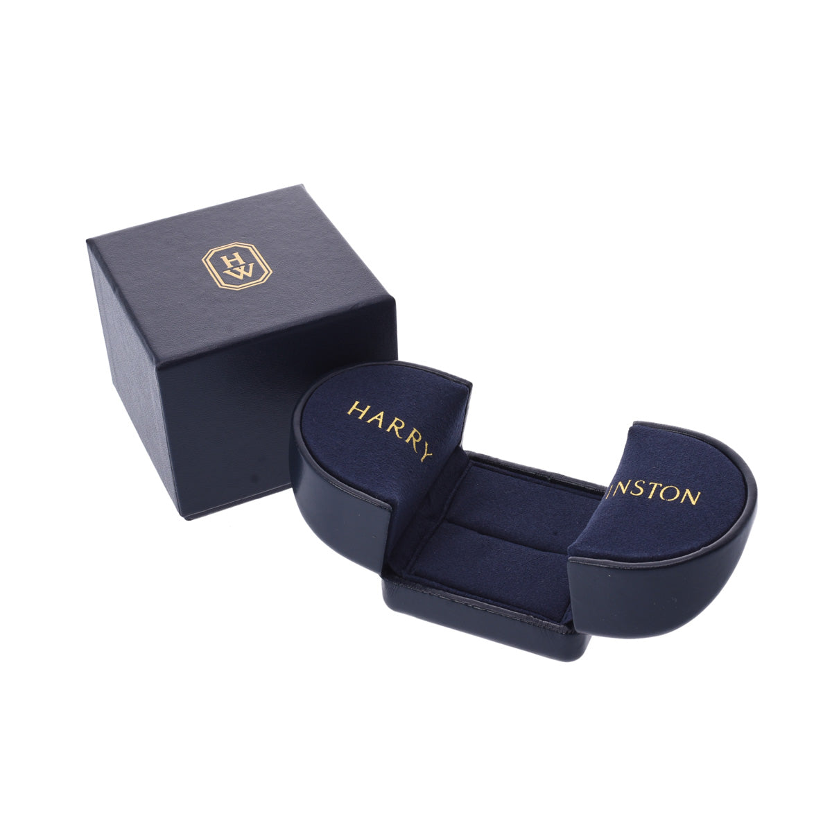 ハリーウィンストンHWロゴバンドリング レディース K18イエロー