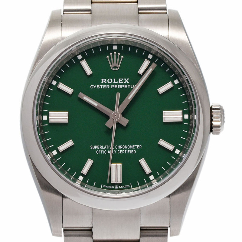 ROLEX ロレックス オイスターパーペチュアル 36 2023年3月 126000 メンズ SS 腕時計 自動巻き グリーン文字盤 Aランク 中古 銀蔵