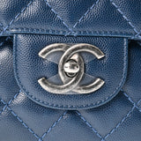 CHANEL シャネル デカマトラッセ 34cm チェーンショルダー ダークブルー系 A58601 レディース キャビアスキン ショルダーバッグ ABランク 中古 銀蔵