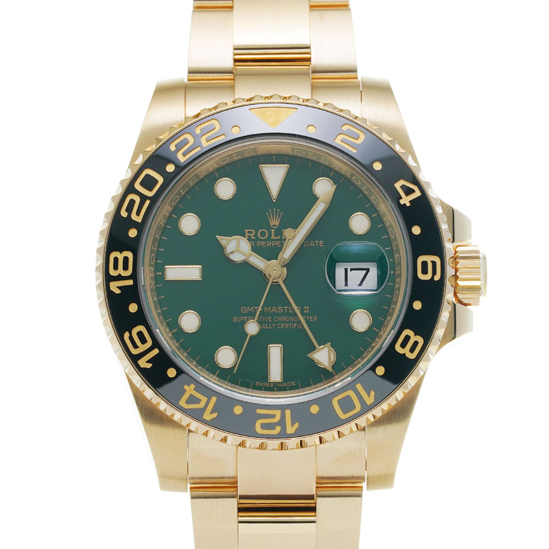 ROLEX ロレックス GMTマスター2  116718LN メンズ YG 腕時計 自動巻き グリーン文字盤 Aランク 中古 銀蔵