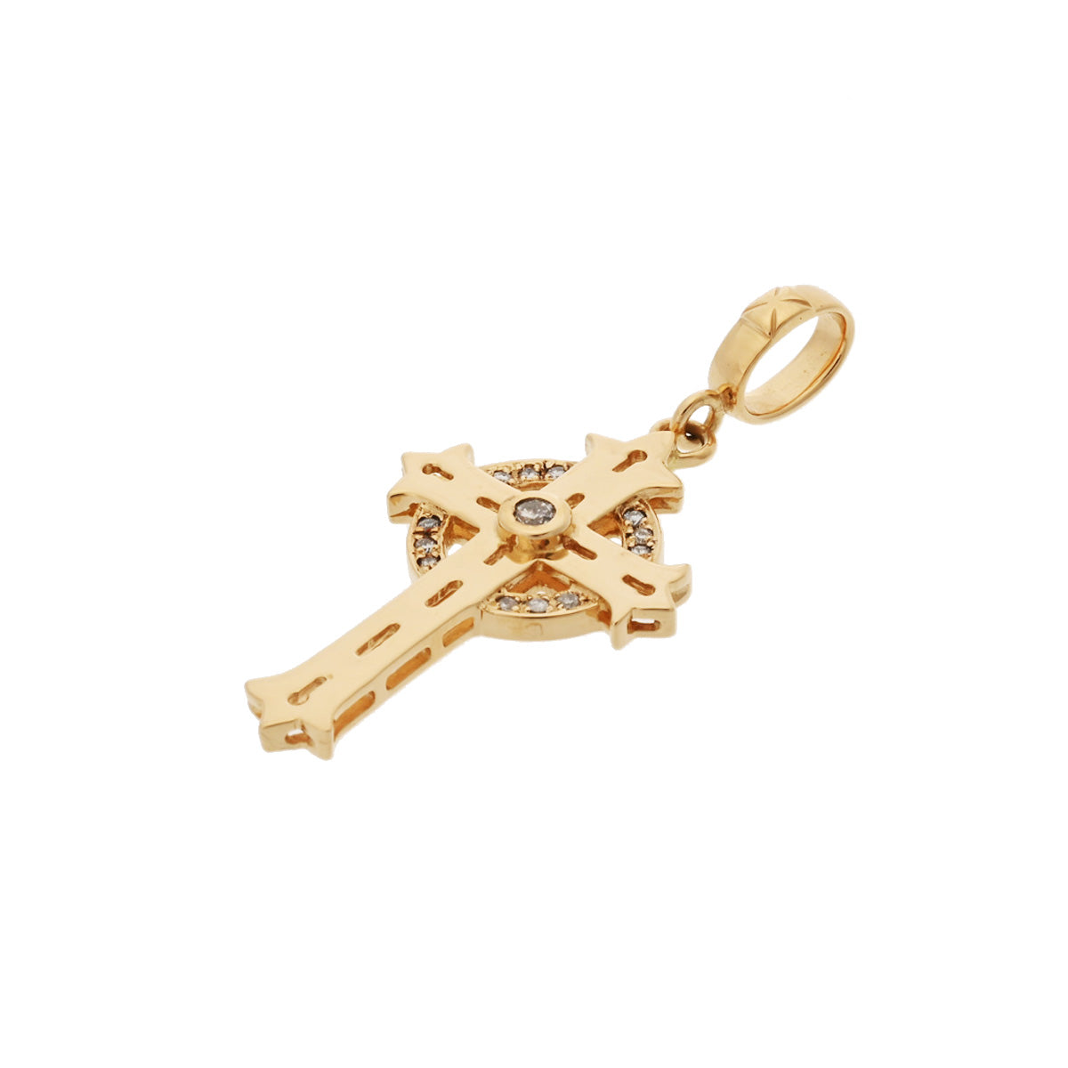 ローリーロドキンネックレストップ クロス ダイヤ ユニセックス K18