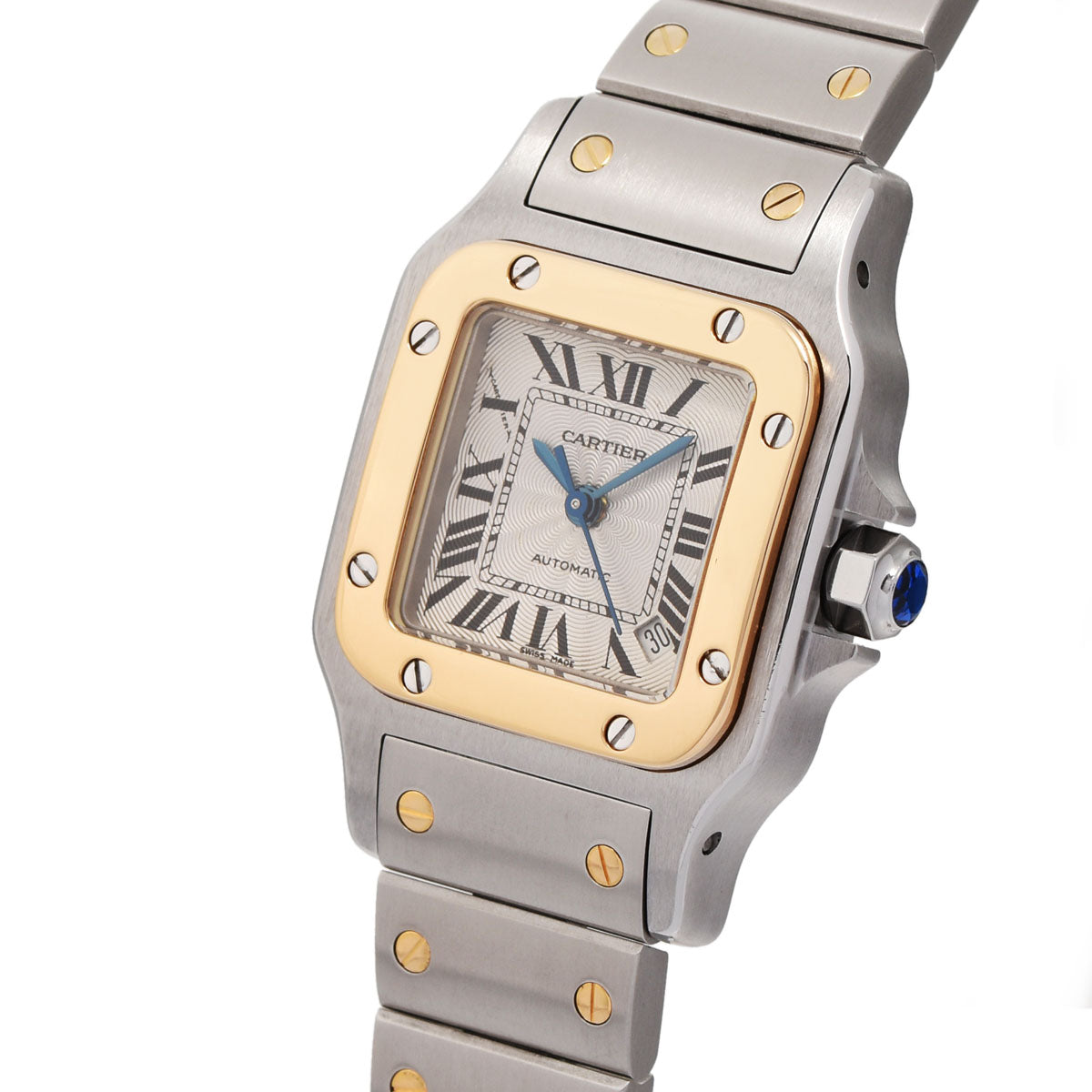 CARTIER カルティエ サントスガルベ SM W20057C4 レディース YG/SS 腕時計 自動巻き シルバー系文字盤 Aランク 中古 -  直送品